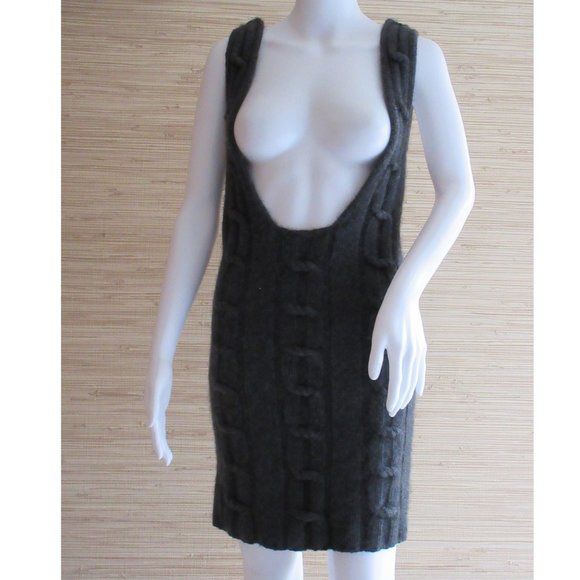 Sweater Cardigans Women's Gray Knit Hood Dress - Picture 5 of 5